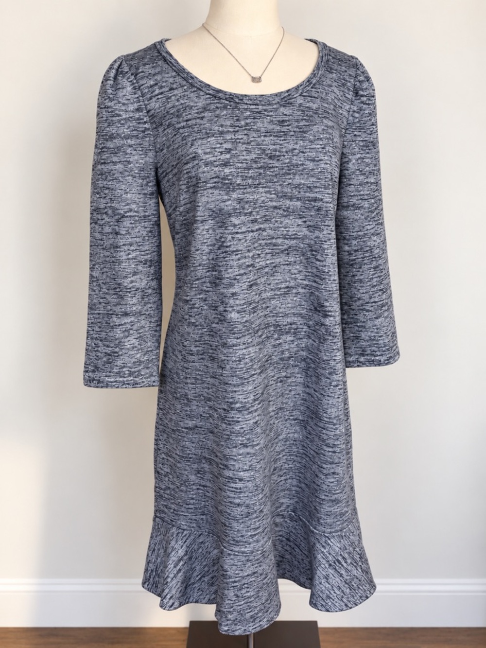 Talbots Heathered Navy Knit Midi Dress